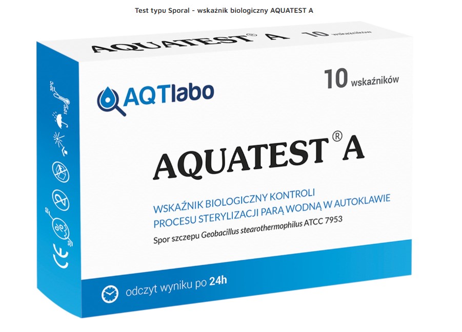 Test - Aquatest A 10pcs (test de tip Sporal) indicator biologic al procesului de sterilizare cu abur în autoclavă